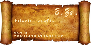 Belovics Zsófia névjegykártya